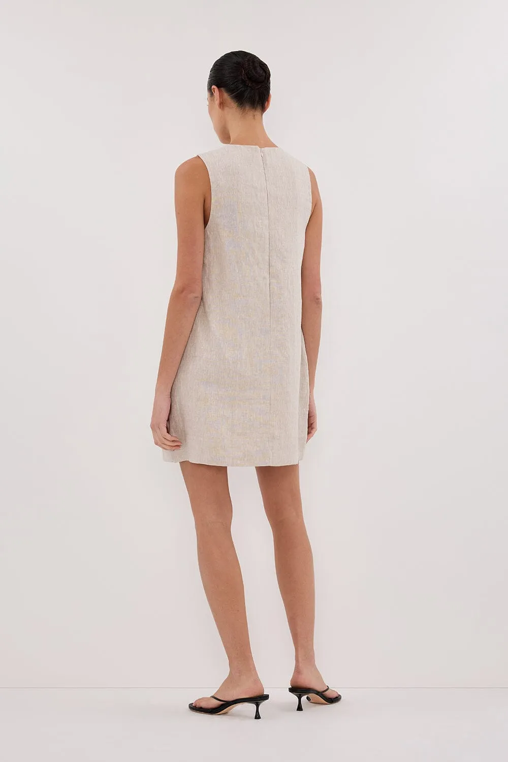 LOTUS NATURAL LINEN MINI DRESS