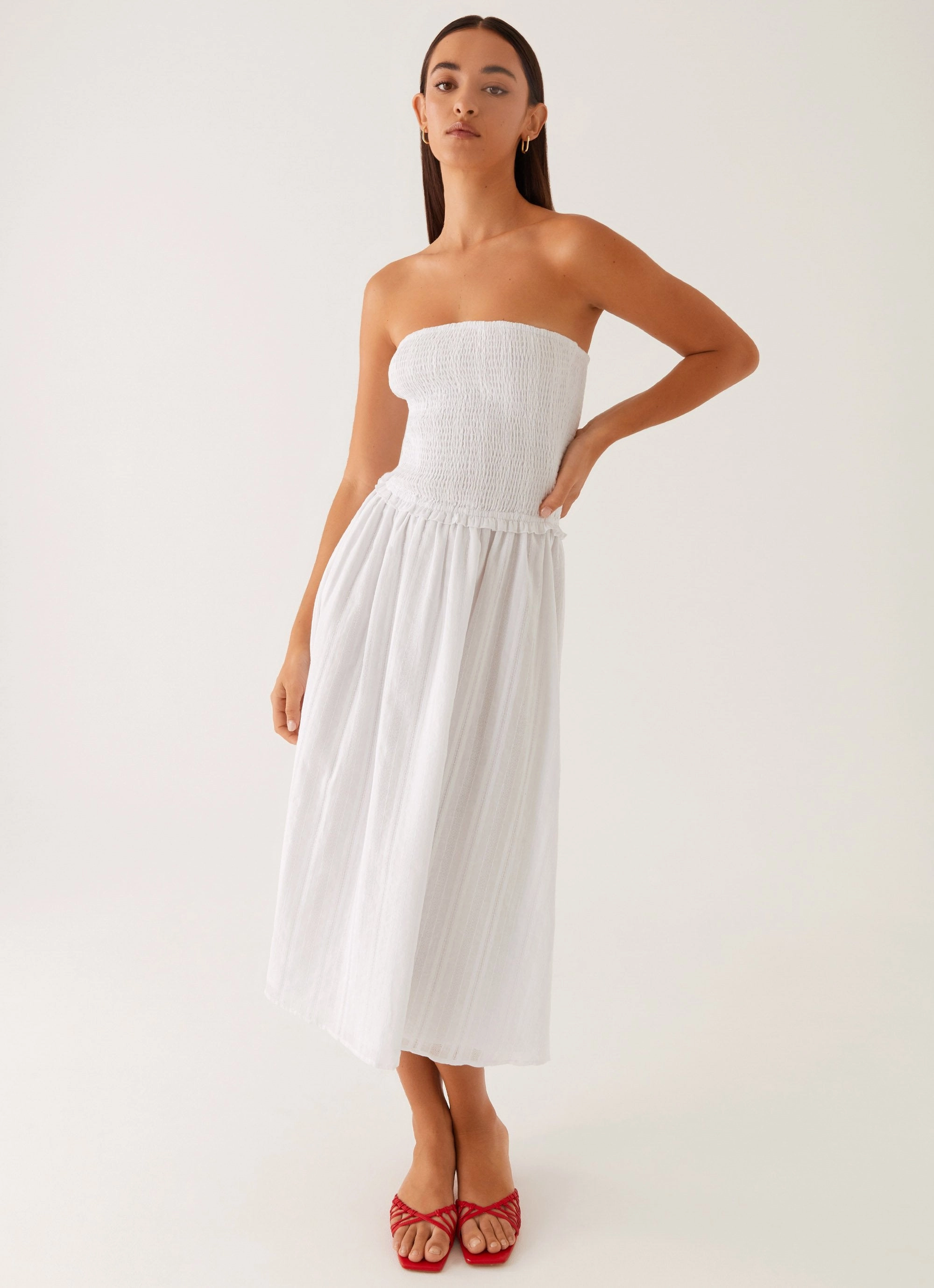 Lulie Shirres Midi Dress - Ivory