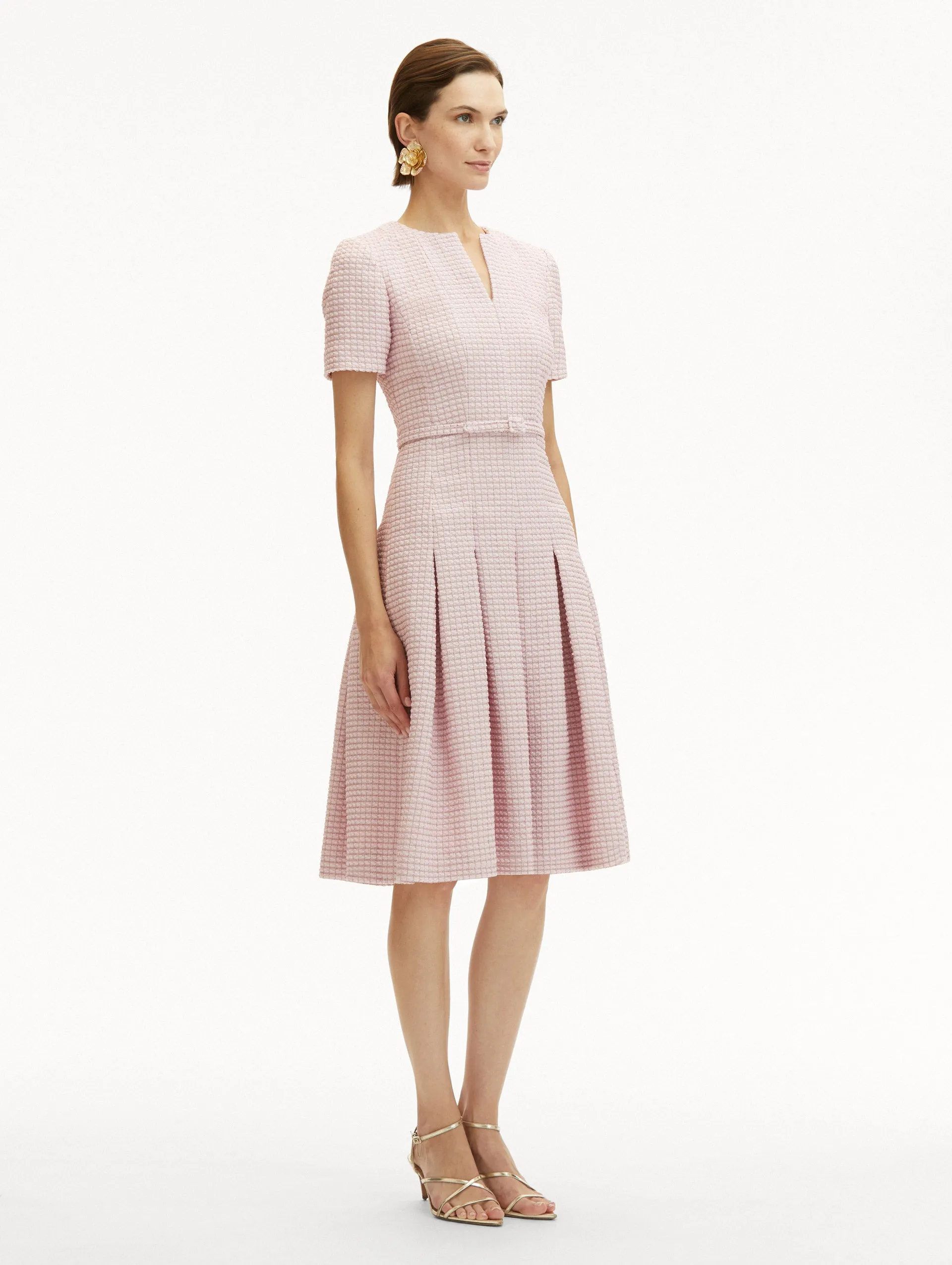 Lurex Check Tweed Dress