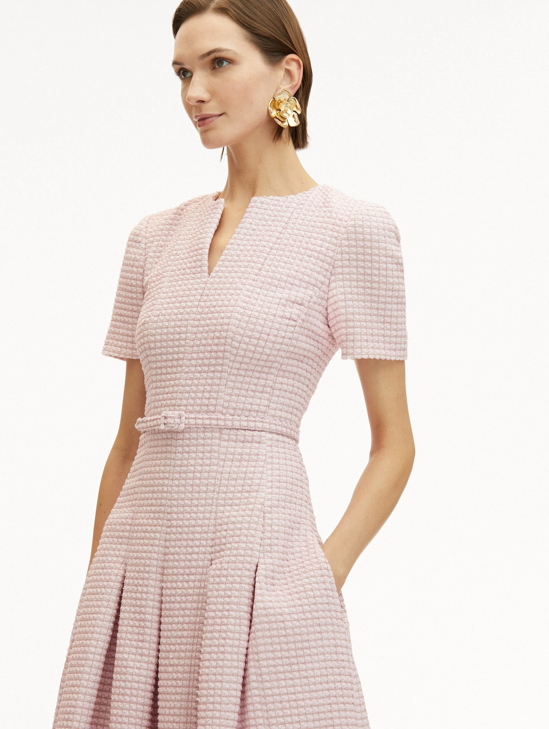 Lurex Check Tweed Dress