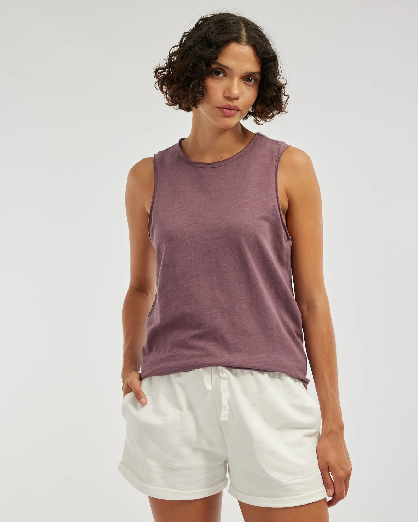 Miranda Raw Edge Tank - Plum
