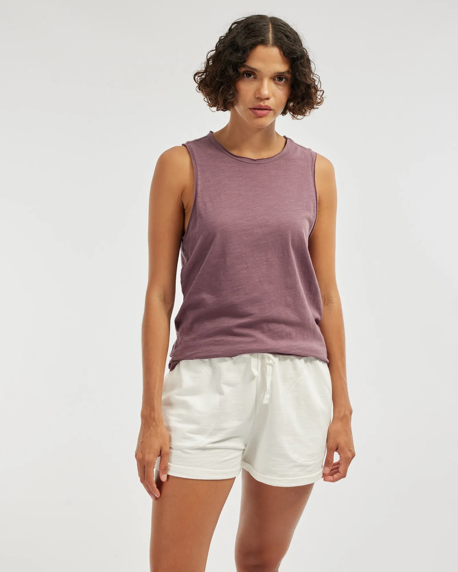 Miranda Raw Edge Tank - Plum