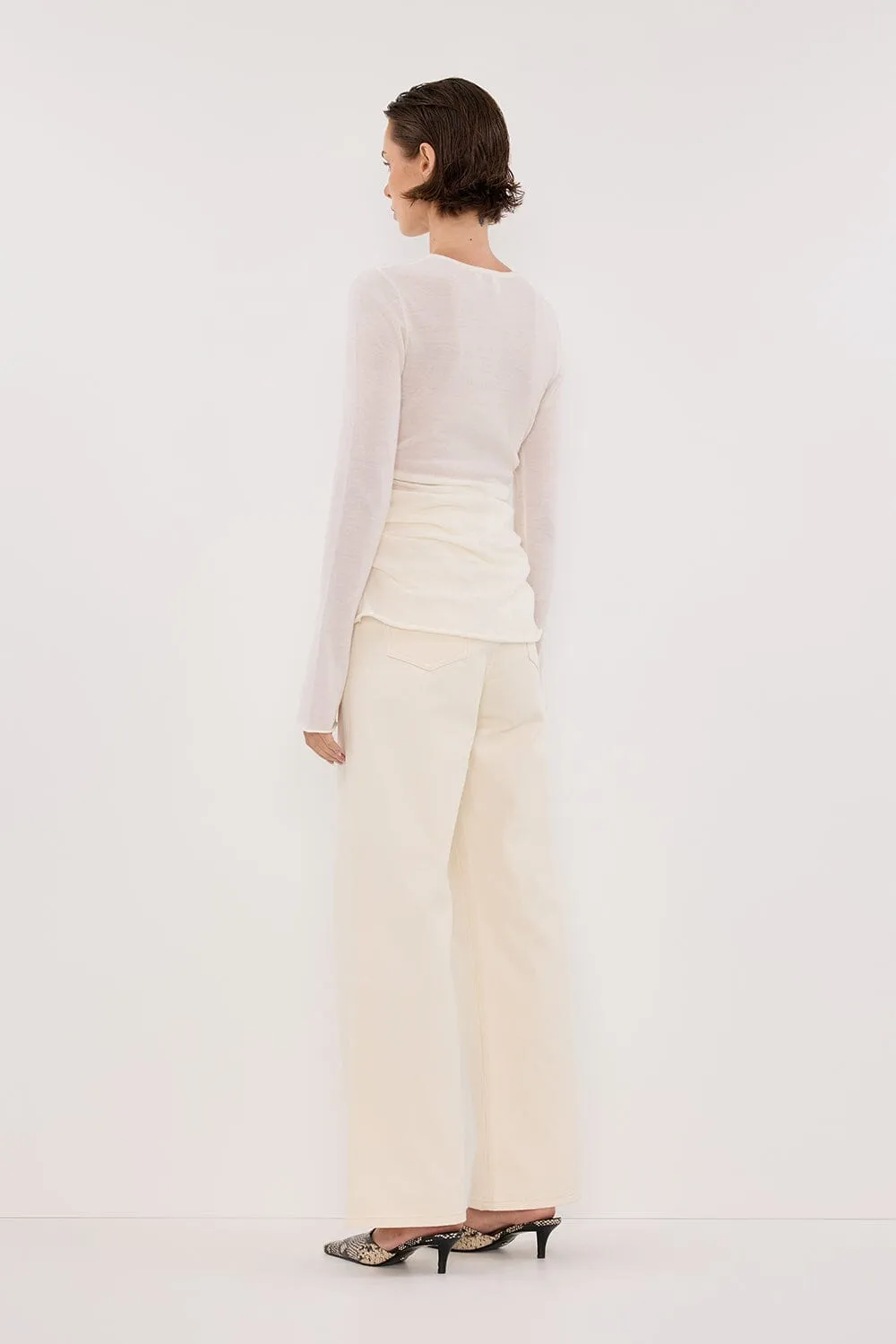 NICO OFF WHITE MERINO KNIT TOP