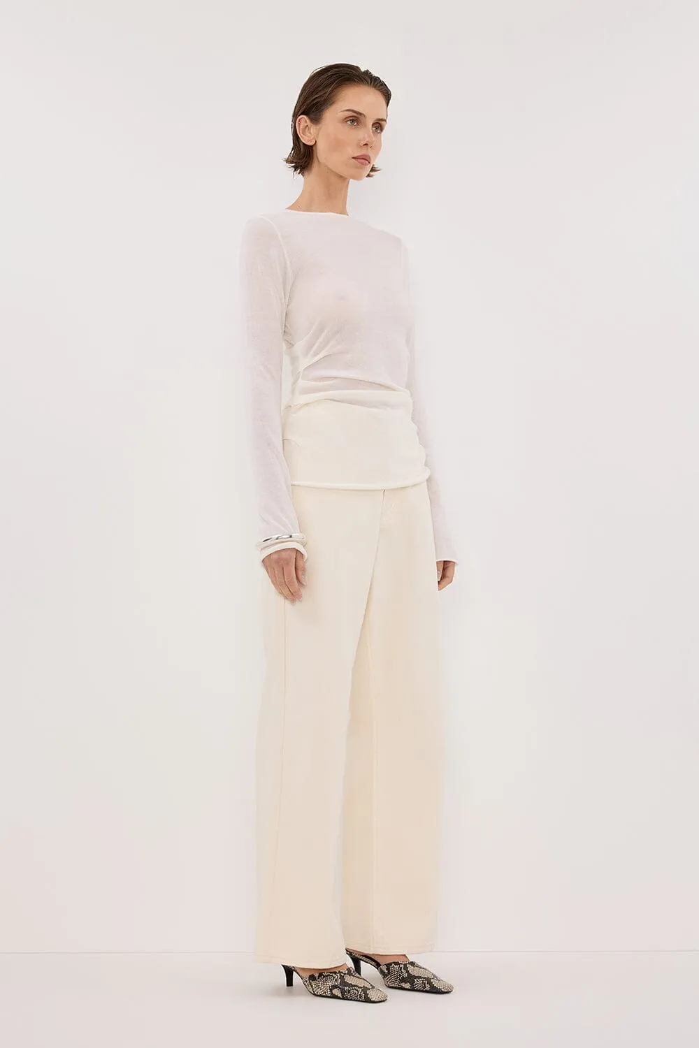 NICO OFF WHITE MERINO KNIT TOP