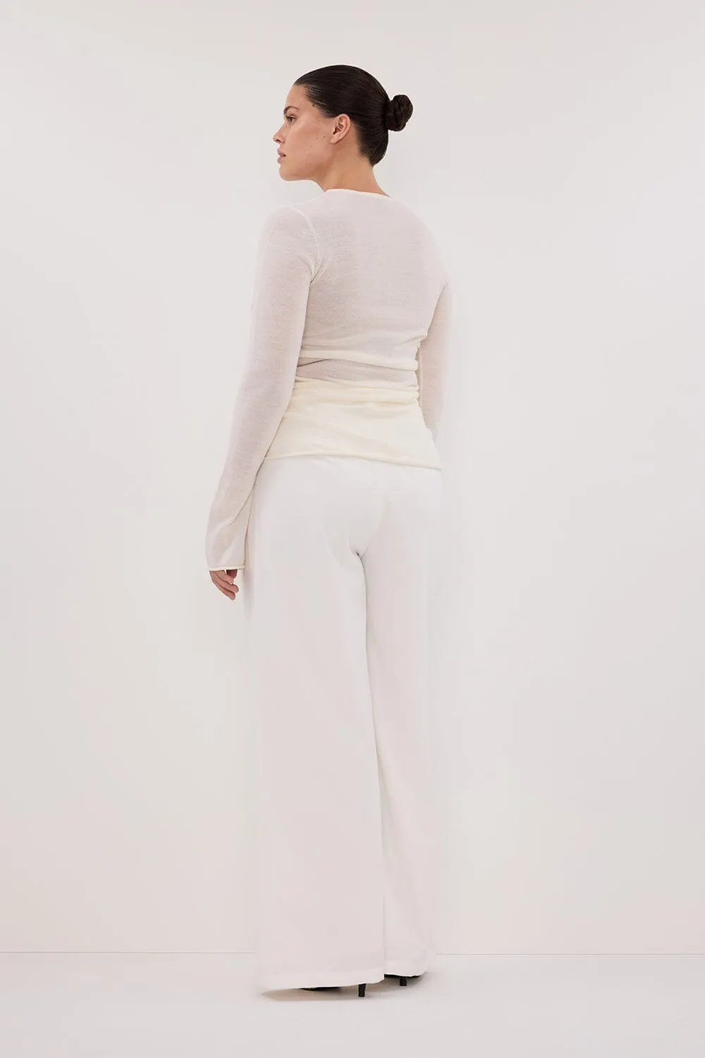 NICO OFF WHITE MERINO KNIT TOP