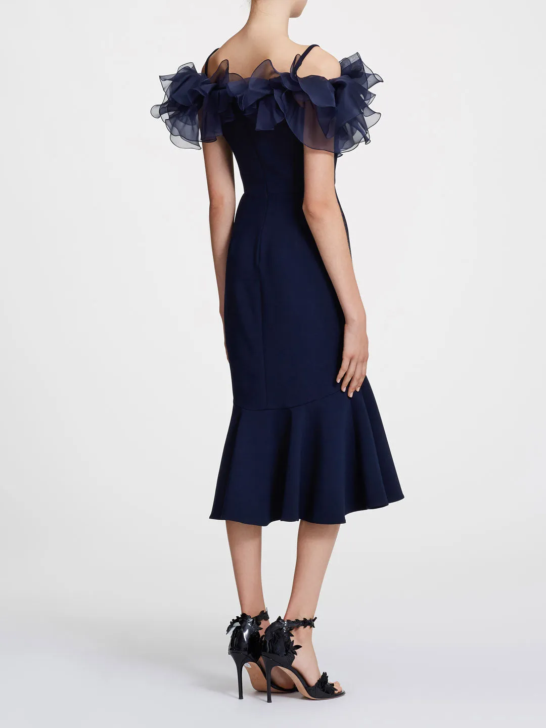 Off-the-Shoulder Crepe Cocktail Dress