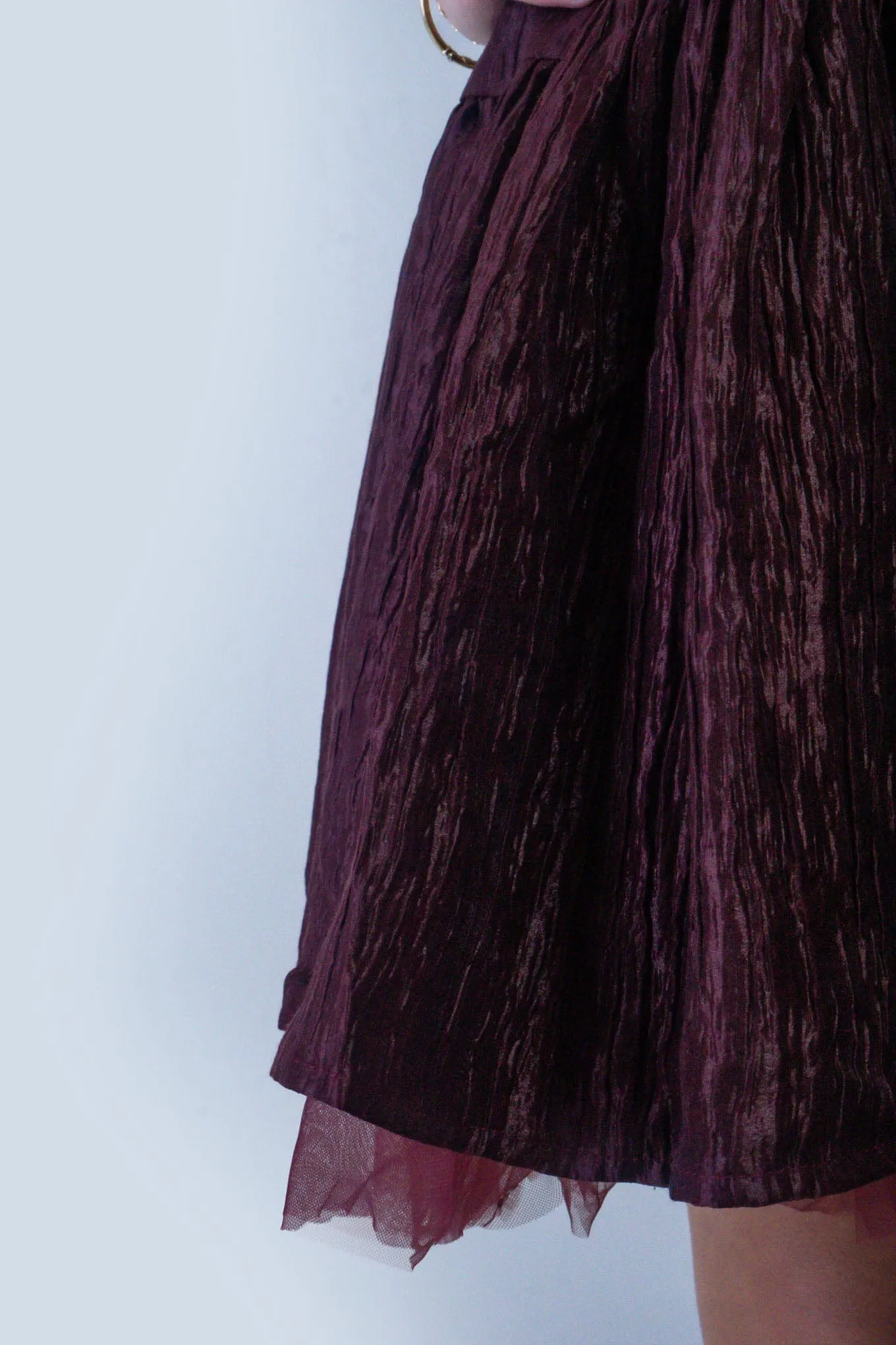 Oxblood Tiered Fit and Flare Dress