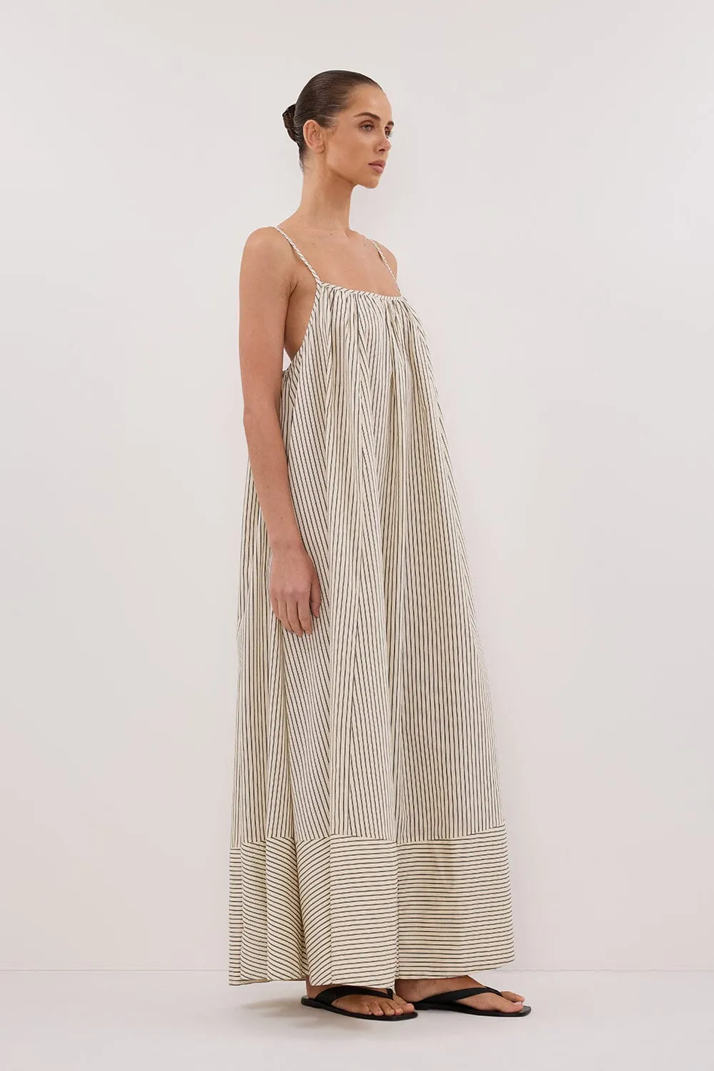 PALMA CREAM SILK BLEND MIDI DRESS