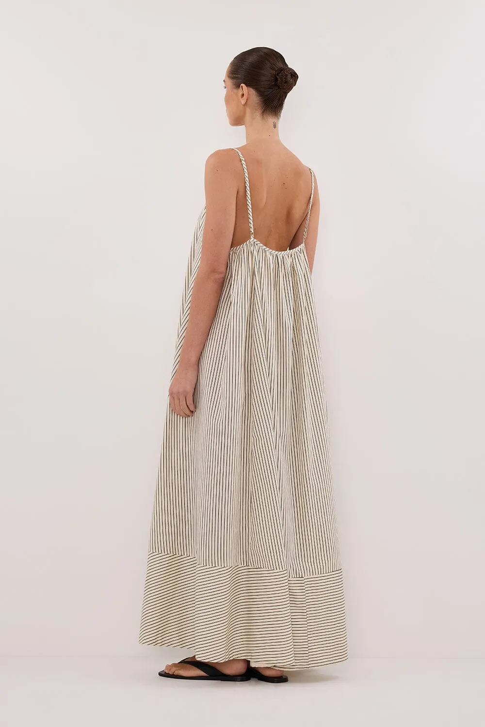 PALMA CREAM SILK BLEND MIDI DRESS