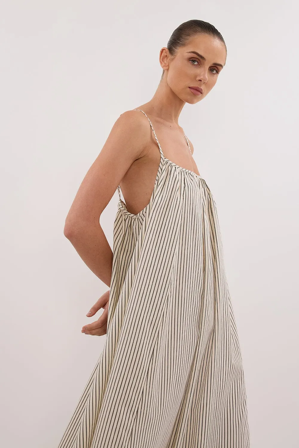 PALMA CREAM SILK BLEND MIDI DRESS