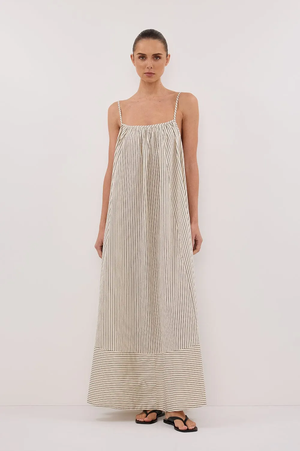 PALMA CREAM SILK BLEND MIDI DRESS