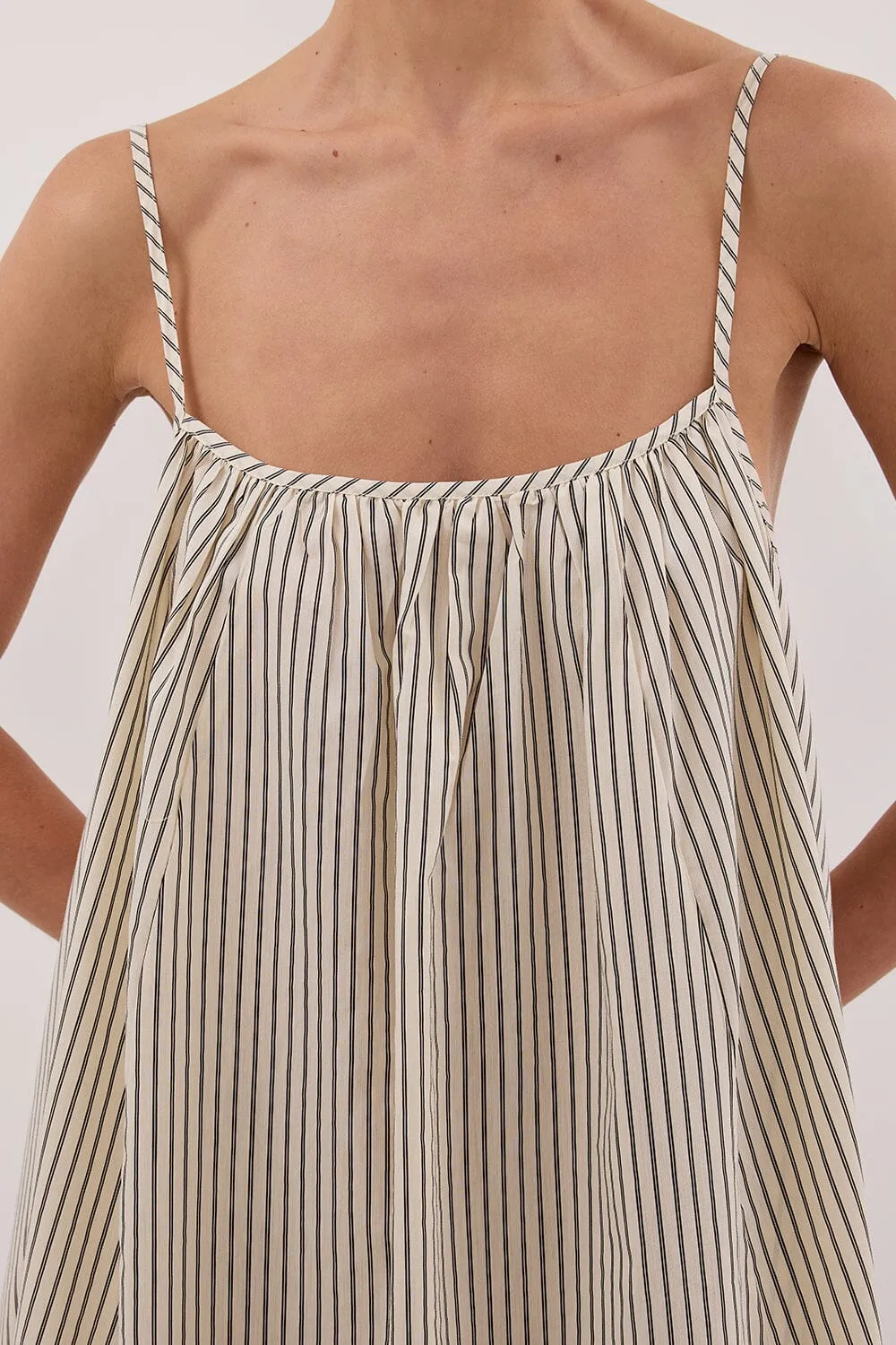 PALMA CREAM SILK BLEND MIDI DRESS