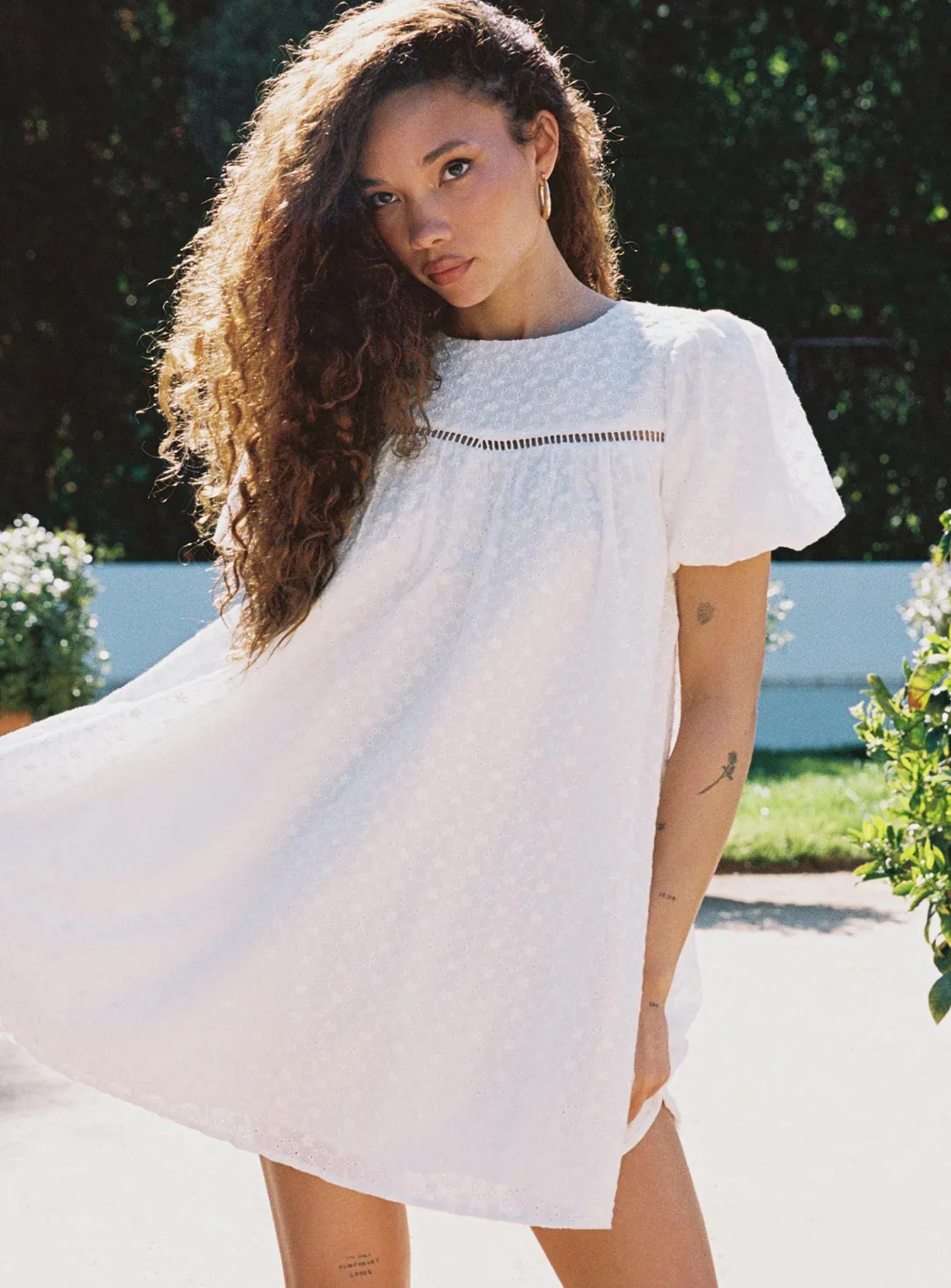 Pelton Mini Dress White