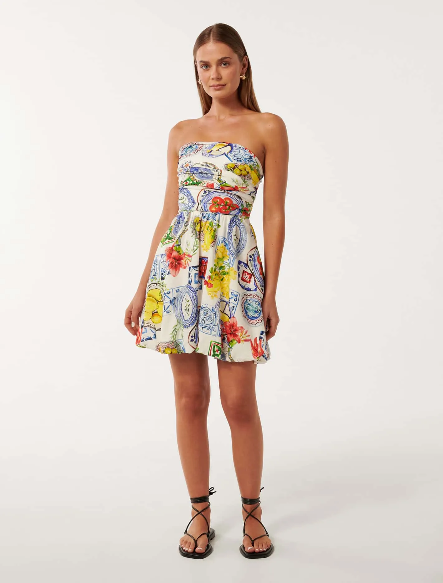 Phoebe Strapless Bubble Hem Mini Dress
