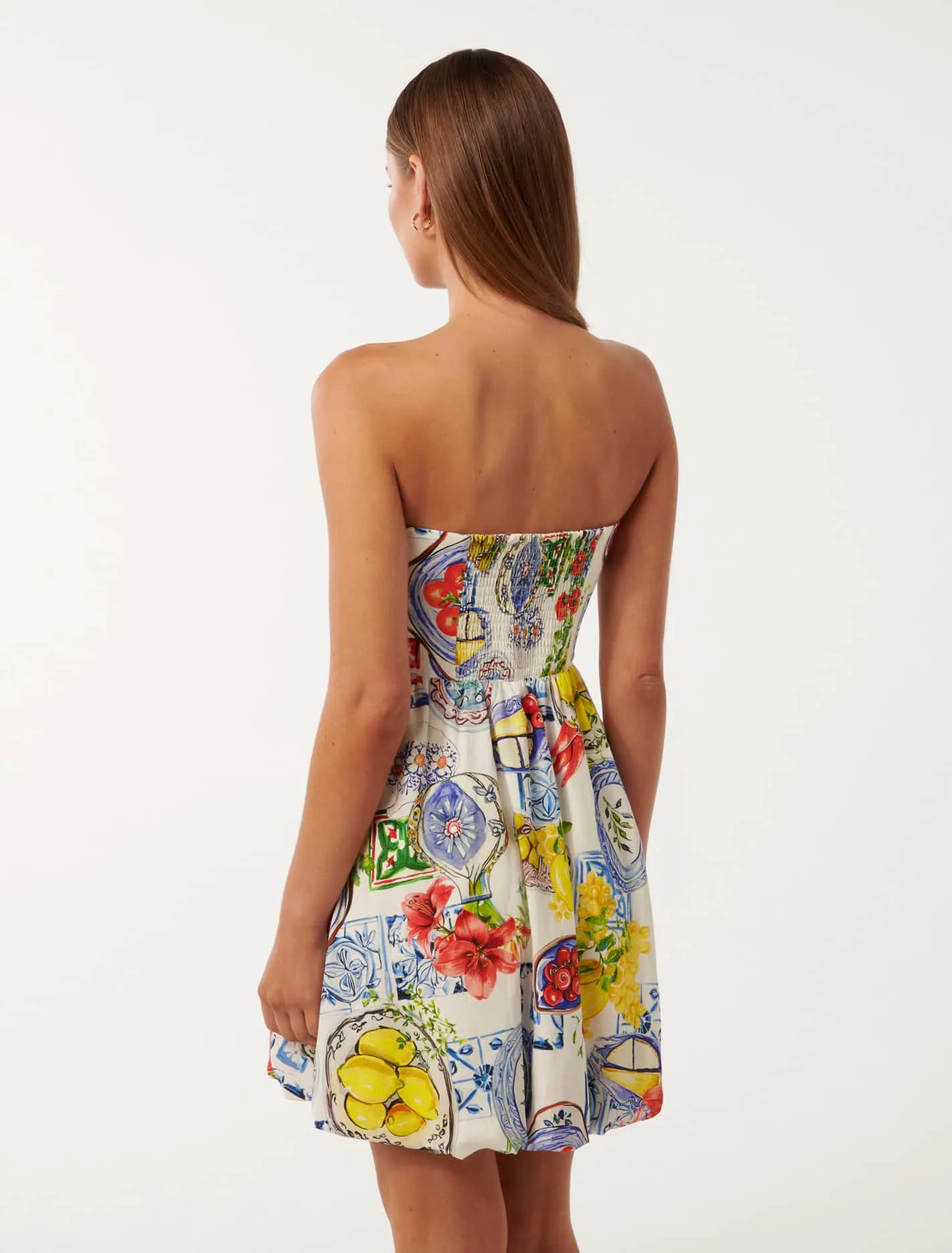 Phoebe Strapless Bubble Hem Mini Dress
