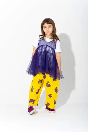 PURPLE LAYERED TULE TOP T SHIRT