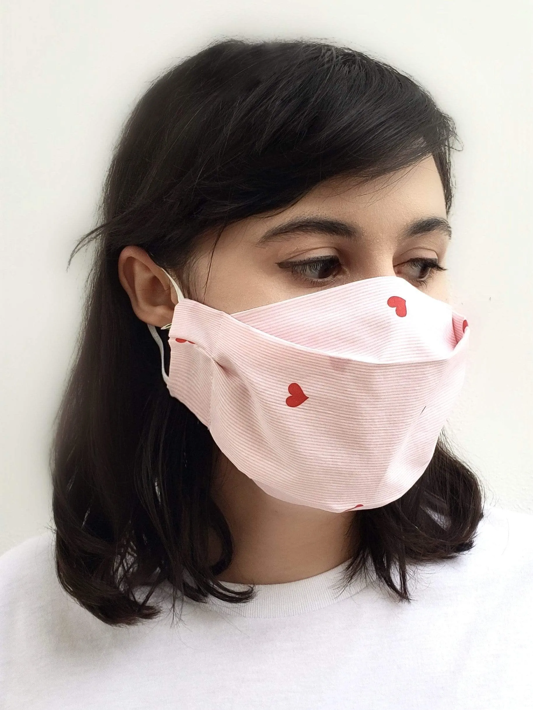 Red And Black Gingham (Box Pleated Mask With Filter Pocket)