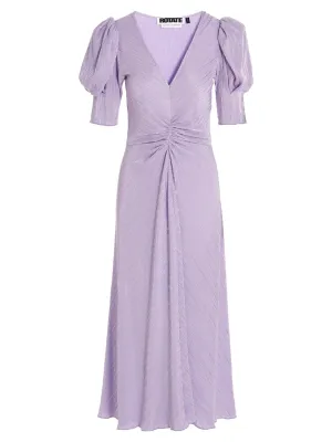 ROTATE V-Neck Ribbed Maxi Dress