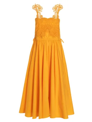 Self-Portrait Macramè Lace Midi Dress