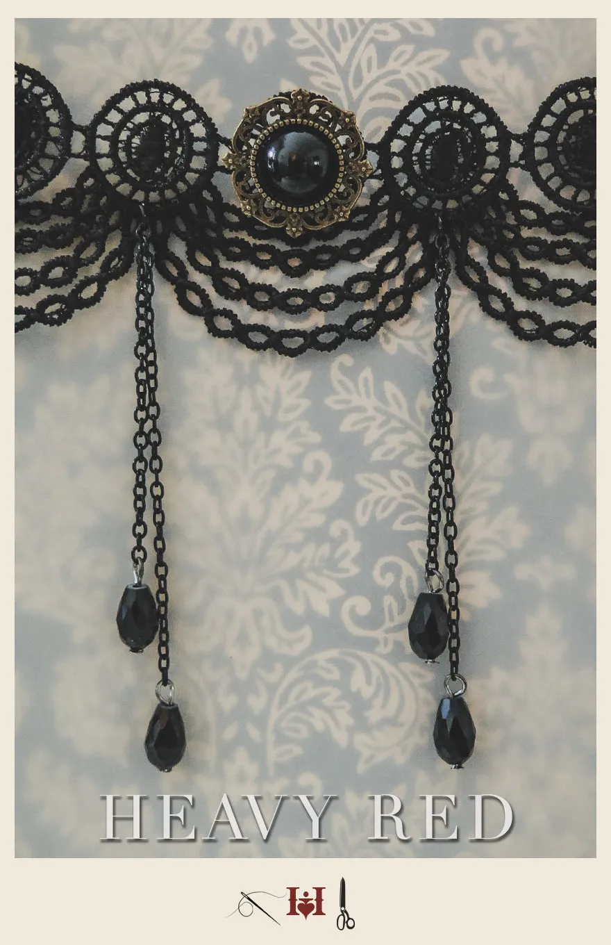 Soiree Tear Drop Lace Necklace