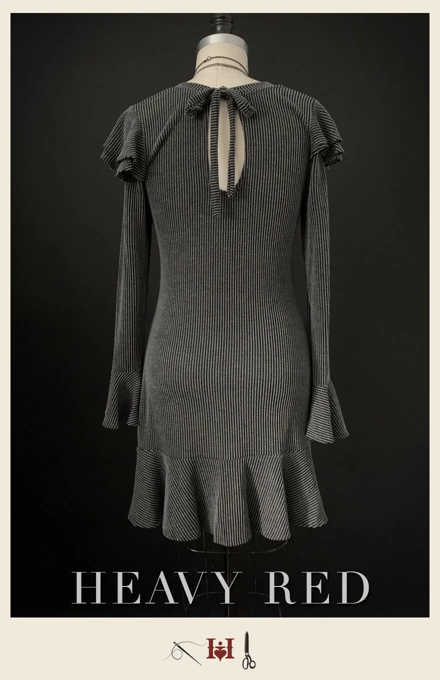 Striation Keyhole Sweater Dress
