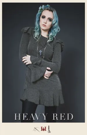 Striation Keyhole Sweater Dress
