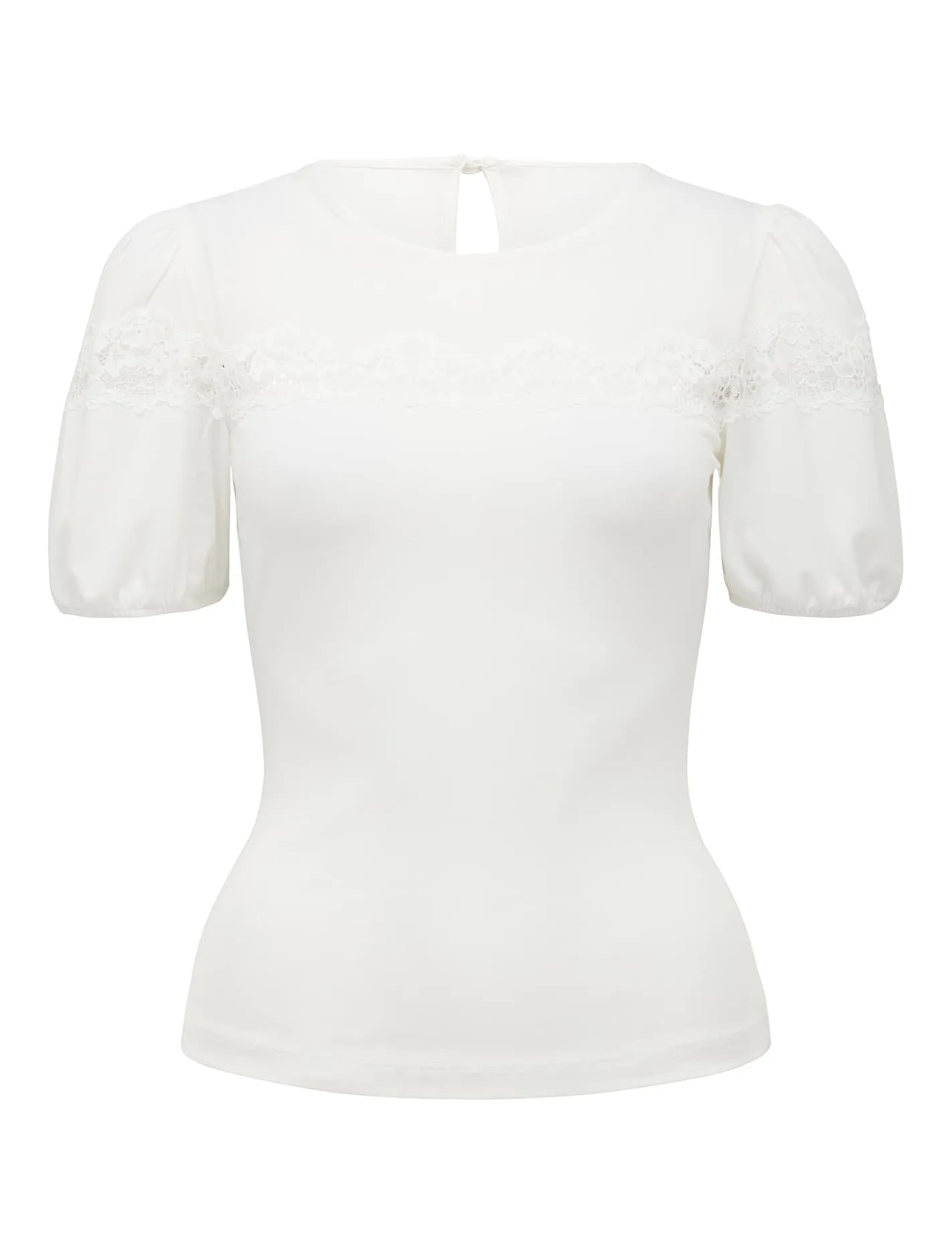 Tanya Lace Spliced Puff Sleeve Top