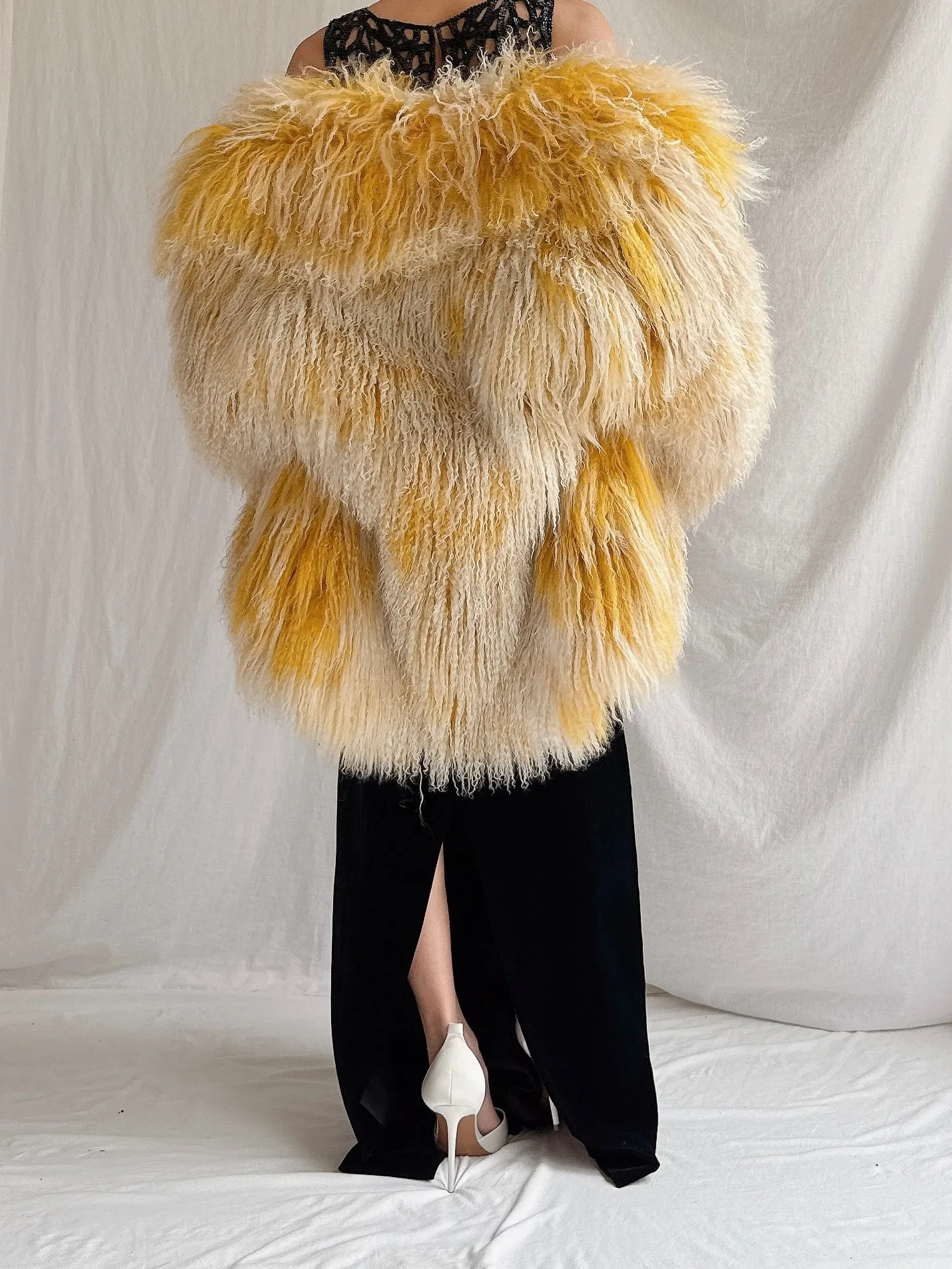 Vintage Mongolian Sheared Coat - M