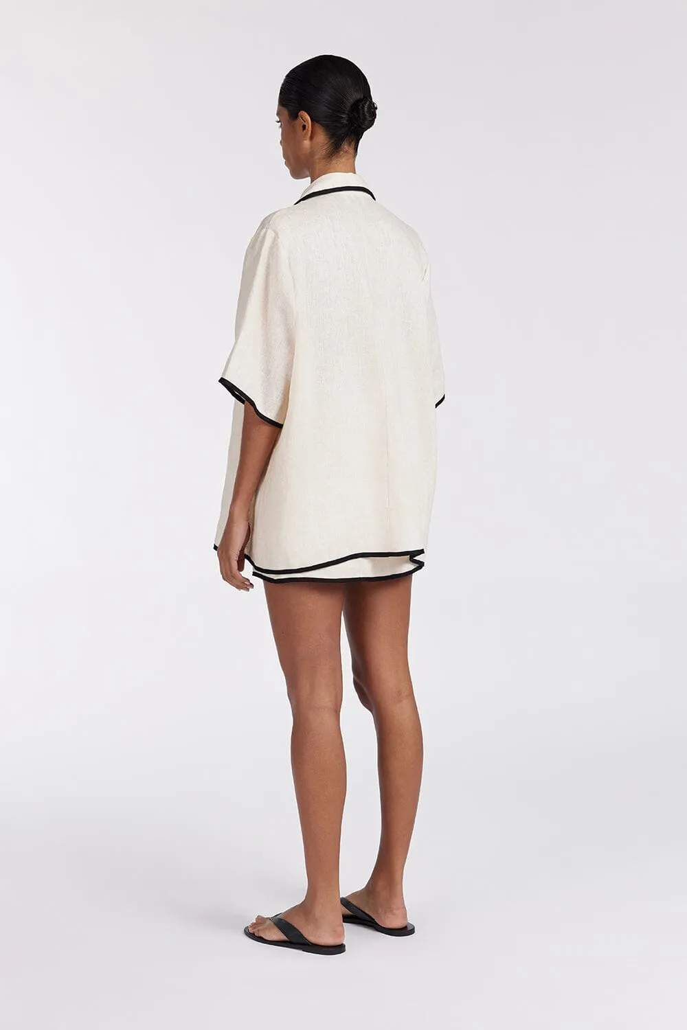 VON CREAM LINEN SHIRT