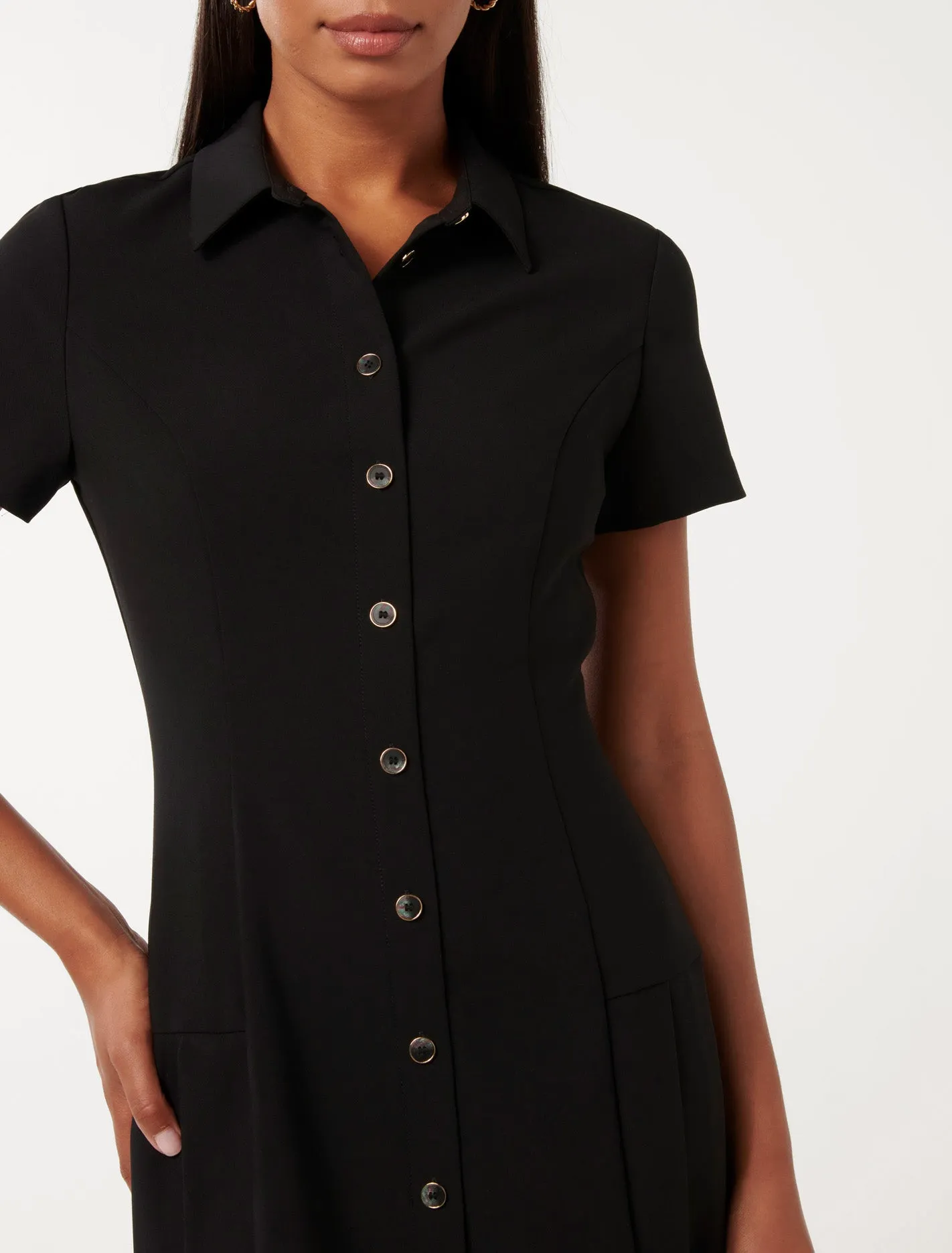 Winnie Pleated Button Down Mini Dress