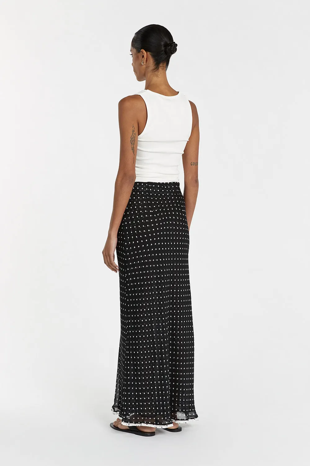 WINONA BLACK SPOT MIDI SKIRT