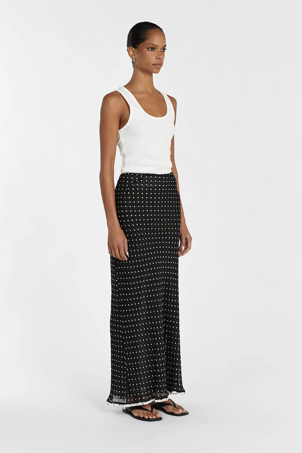 WINONA BLACK SPOT MIDI SKIRT