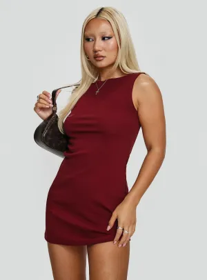 Zimmie Mini Dress Burgundy Tall