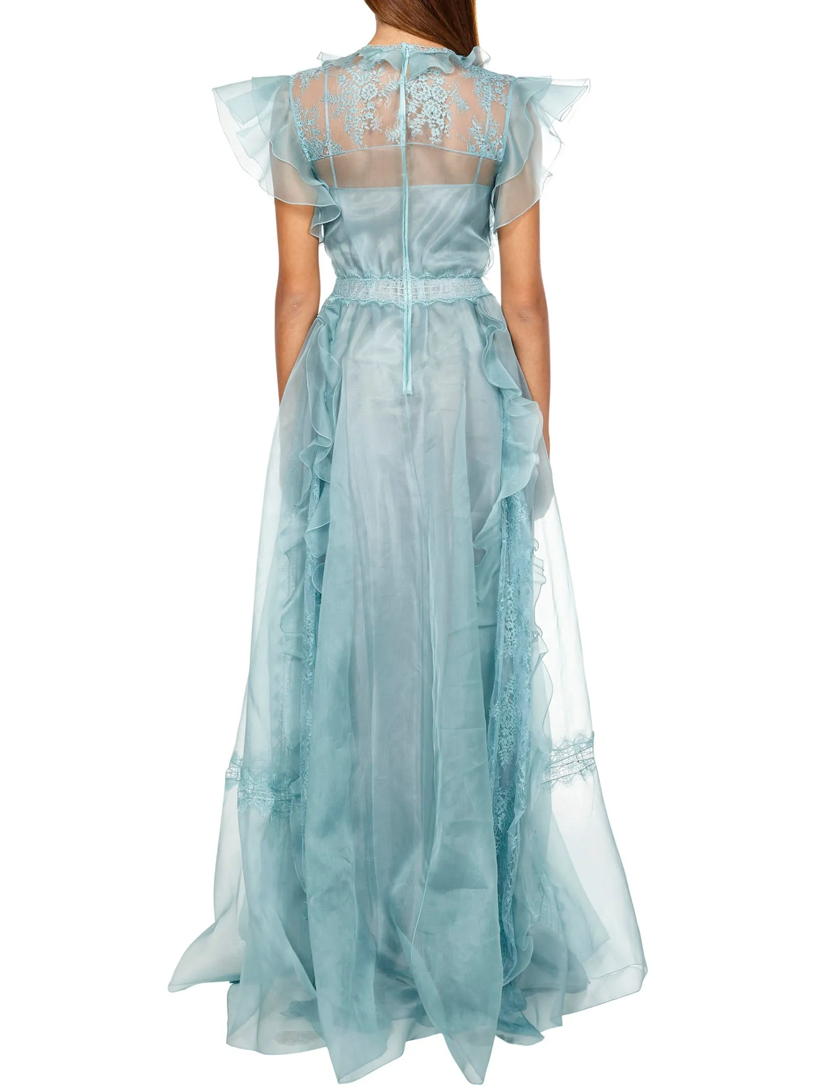 Zuhmair Murad V-Neck Lace-Detailed Dress