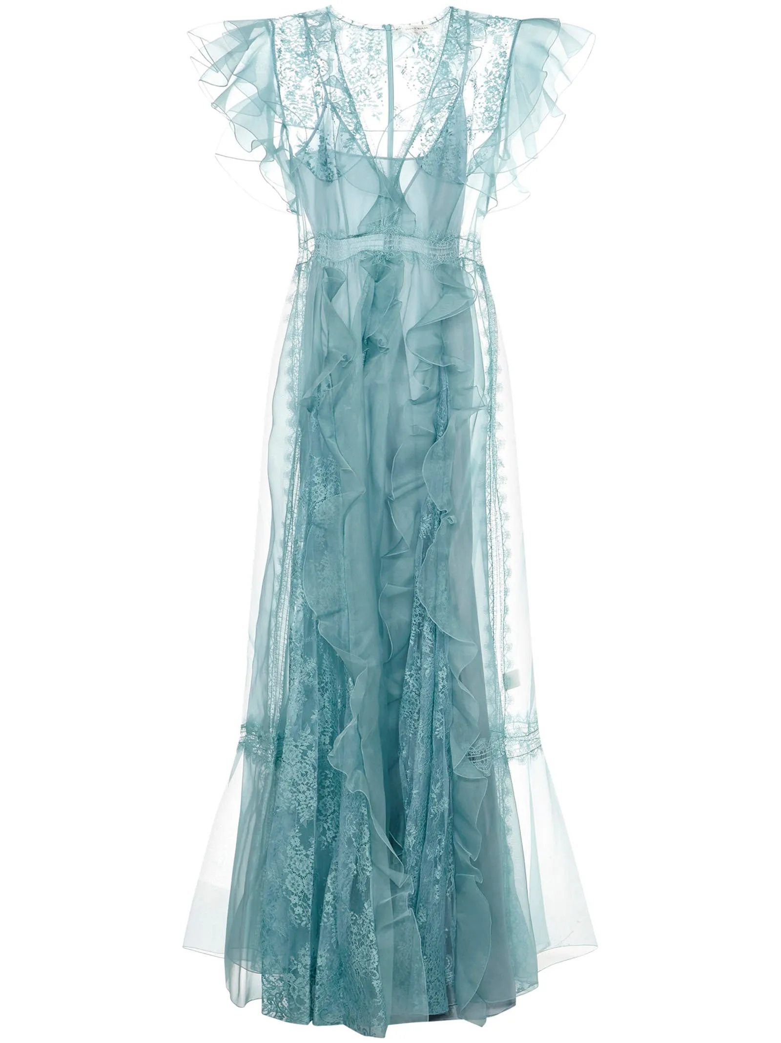 Zuhmair Murad V-Neck Lace-Detailed Dress